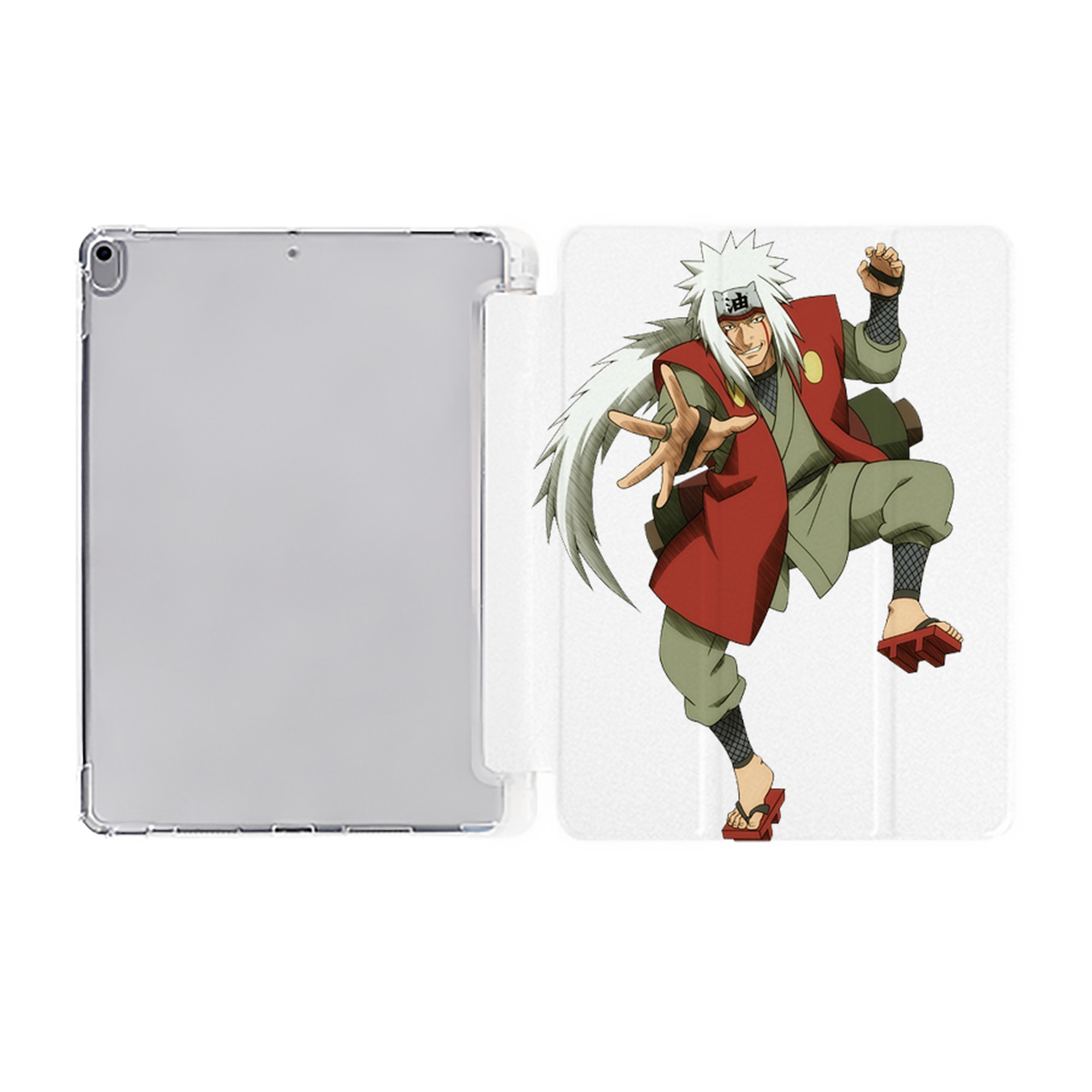 （画像用） NARUTO -ナルト- 自来也（じらいや） Jiraiya IPad ケース ペン収納付き 三つ折りスタンド PUレザー×シリコン 対応機種9.5/10.5/10.9インチ